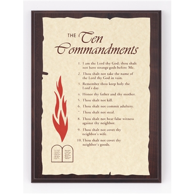 The Ten Commandments Wood Plaque Bk-W3611