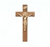 12" Walnut St. Benedict Crucifix, Antique Gold Corpus, Two-Sided Medallion JC5062L