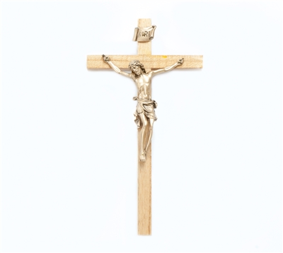 10" Oak Crucifix, 4.5" Antique Gold Finish Corpus JC-7103-K