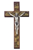 12" Walnut "Stations of the Cross" Crucifix, Antique Pewter Finish JC1226E