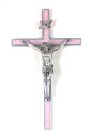 Pink Epoxy Girls Wall Crucifix JC-10031-E