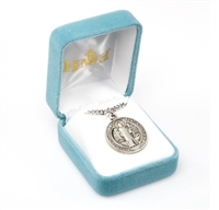Saint Benedict Round Sterling Silver Medal S168124