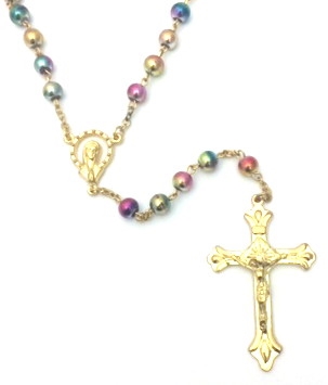 6MM Metallic Pastel Frosted Bead Rosary 131