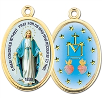 Gold Oval Miraculous Picture Medal 690-253