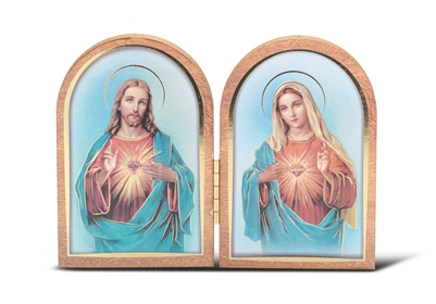 Sacred Heart of Jesus and Immaculate Heart of Mary Standing Plaque 1204-101/201