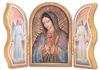 Gold Embossed Wood Our Lady of Guadalupe Triptych 1205.217