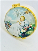 PORCELAIN ROSARY BOX WITH GLASS 5992