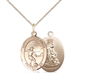 Gold Filled Guardian Angel / Soccer Pendant, GF Lite Curb Chain, Medium Size Catholic Medal, 3/4" x 1/2"