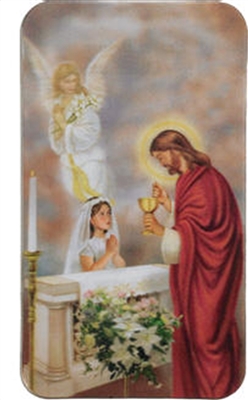 3D Girls First Communion Holy Card RS228