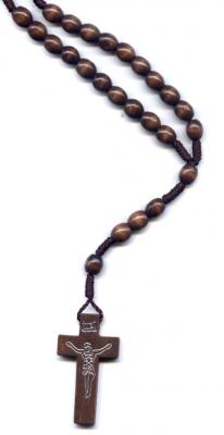 Wood Bead Cord Rosary
