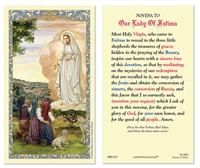 Our Lady of Fatima Holy Card Plastic 800-1127