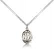 Sterling Silver St. Blaise Pendant, Sterling Silver Lite Curb Chain, Small Size Catholic Medal, 1/2" x 1/4"