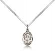 Sterling Silver St. Alexander Sauli Pendant, Sterling Silver Lite Curb Chain, Small Size Catholic Medal, 1/2" x 1/4"