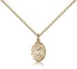 Gold Filled St. Catherine Laboure Pendant, Gold Filled Lite Curb Chain, Small Size Catholic Medal, 1/2" x 1/4"