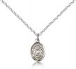 Sterling Silver St. Catherine Laboure Pendant, Sterling Silver Lite Curb Chain, Small Size Catholic Medal, 1/2" x 1/4"