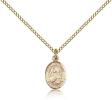 Gold Filled St. Dorothy Pendant, Gold Filled Lite Curb Chain, Small Size Catholic Medal, 1/2" x 1/4"