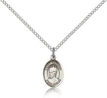 Sterling Silver St. Edward the Confessor Pendant, Sterling Silver Lite Curb Chain, Small Size Catholic Medal, 1/2" x 1/4"