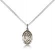 Sterling Silver St. Dominic de Guzman Pendant, Sterling Silver Lite Curb Chain, Small Size Catholic Medal, 1/2" x 1/4"