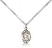 Sterling Silver St. Elizabeth of Hungary Pendant, Sterling Silver Lite Curb Chain, Small Size Catholic Medal, 1/2" x 1/4"