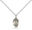 Sterling Silver St. Florian Pendant, Sterling Silver Lite Curb Chain, Small Size Catholic Medal, 1/2" x 1/4"