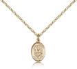 Gold Filled St. George Pendant, Gold Filled Lite Curb Chain, Small Size Catholic Medal, 1/2" x 1/4"
