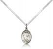 Sterling Silver St. Helen Pendant, Sterling Silver Lite Curb Chain, Small Size Catholic Medal, 1/2" x 1/4"