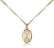 Gold Filled St. Henry II Pendant, Gold Filled Lite Curb Chain, Small Size Catholic Medal, 1/2" x 1/4"