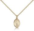 Gold Filled St. Gregory the Great Pendant, Gold Filled Lite Curb Chain, Small Size Catholic Medal, 1/2" x 1/4"