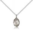 Sterling Silver St. Gregory the Great Pendant, Sterling Silver Lite Curb Chain, Small Size Catholic Medal, 1/2" x 1/4"