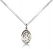 Sterling Silver St. Isidore of Seville Pendant, Sterling Silver Lite Curb Chain, Small Size Catholic Medal, 1/2" x 1/4"