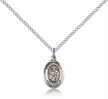 Sterling Silver St. James the Greater Pendant, Sterling Silver Lite Curb Chain, Small Size Catholic Medal, 1/2" x 1/4"