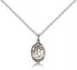 Sterling Silver St. John the Baptist Pendant, Sterling Silver Lite Curb Chain, Small Size Catholic Medal, 1/2" x 1/4"
