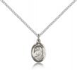 Sterling Silver St. Jude Thaddeus Pendant, Sterling Silver Lite Curb Chain, Small Size Catholic Medal, 1/2" x 1/4"