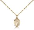 Gold Filled St. Kilian Pendant, Gold Filled Lite Curb Chain, Small Size Catholic Medal, 1/2" x 1/4"