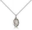 Sterling Silver St. Bonaventure Pendant, Sterling Silver Lite Curb Chain, Small Size Catholic Medal, 1/2" x 1/4"