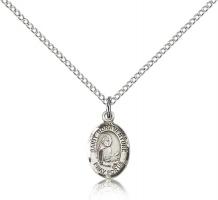 Sterling Silver St. Bonaventure Pendant, Sterling Silver Lite Curb Chain, Small Size Catholic Medal, 1/2" x 1/4"