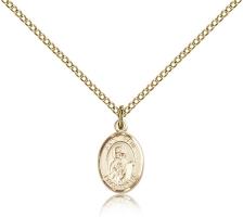 Gold Filled St. Paul the Apostle Pendant, Gold Filled Lite Curb Chain, Small Size Catholic Medal, 1/2" x 1/4"