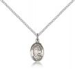 Sterling Silver St. Raphael the Archangel Pendant, Sterling Silver Lite Curb Chain, Small Size Catholic Medal, 1/2" x 1/4"