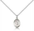 Sterling Silver St. Rita of Cascia Pendant, Sterling Silver Lite Curb Chain, Small Size Catholic Medal, 1/2" x 1/4"