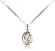 Sterling Silver St. Sarah Pendant, Sterling Silver Lite Curb Chain, Small Size Catholic Medal, 1/2" x 1/4"