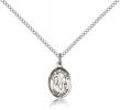 Sterling Silver Our Lady Star of the Sea Pendant, Sterling Silver Lite Curb Chain, Small Size Catholic Medal, 1/2" x 1/4"