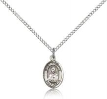 Sterling Silver St. Timothy Pendant, Sterling Silver Lite Curb Chain, Small Size Catholic Medal, 1/2" x 1/4"