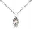 Sterling Silver St. Veronica Pendant, Sterling Silver Lite Curb Chain, Small Size Catholic Medal, 1/2" x 1/4"