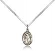 Sterling Silver St. Juan Diego Pendant, Sterling Silver Lite Curb Chain, Small Size Catholic Medal, 1/2" x 1/4"