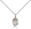 Sterling Silver St. Casimir of Poland Pendant, Sterling Silver Lite Curb Chain, Small Size Catholic Medal, 1/2" x 1/4"
