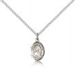 Sterling Silver Our Lady of La Vang Pendant, Sterling Silver Lite Curb Chain, Small Size Catholic Medal, 1/2" x 1/4"