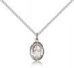 Sterling Silver St. Zachary Pendant, Sterling Silver Lite Curb Chain, Small Size Catholic Medal, 1/2" x 1/4"