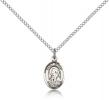 Sterling Silver St. Brigid of Ireland Pendant, Sterling Silver Lite Curb Chain, Small Size Catholic Medal, 1/2" x 1/4"