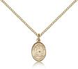 Gold Filled St. Walburga Pendant, Gold Filled Lite Curb Chain, Small Size Catholic Medal, 1/2" x 1/4"