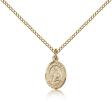 Gold Filled St. Agnes of Rome Pendant, Gold Filled Lite Curb Chain, Small Size Catholic Medal, 1/2" x 1/4"